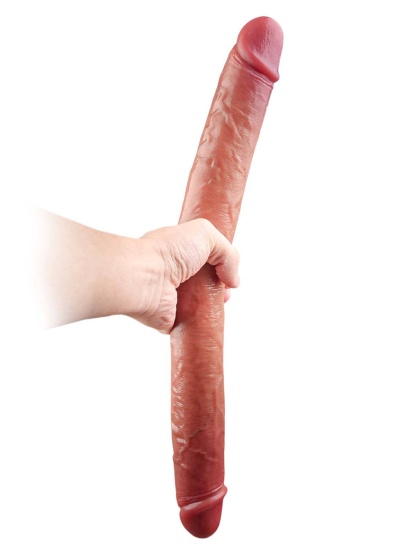 19" * 1.8" 10 Vibration Modes Double Ended Sliding Skin Dildo  - S/M/L Size