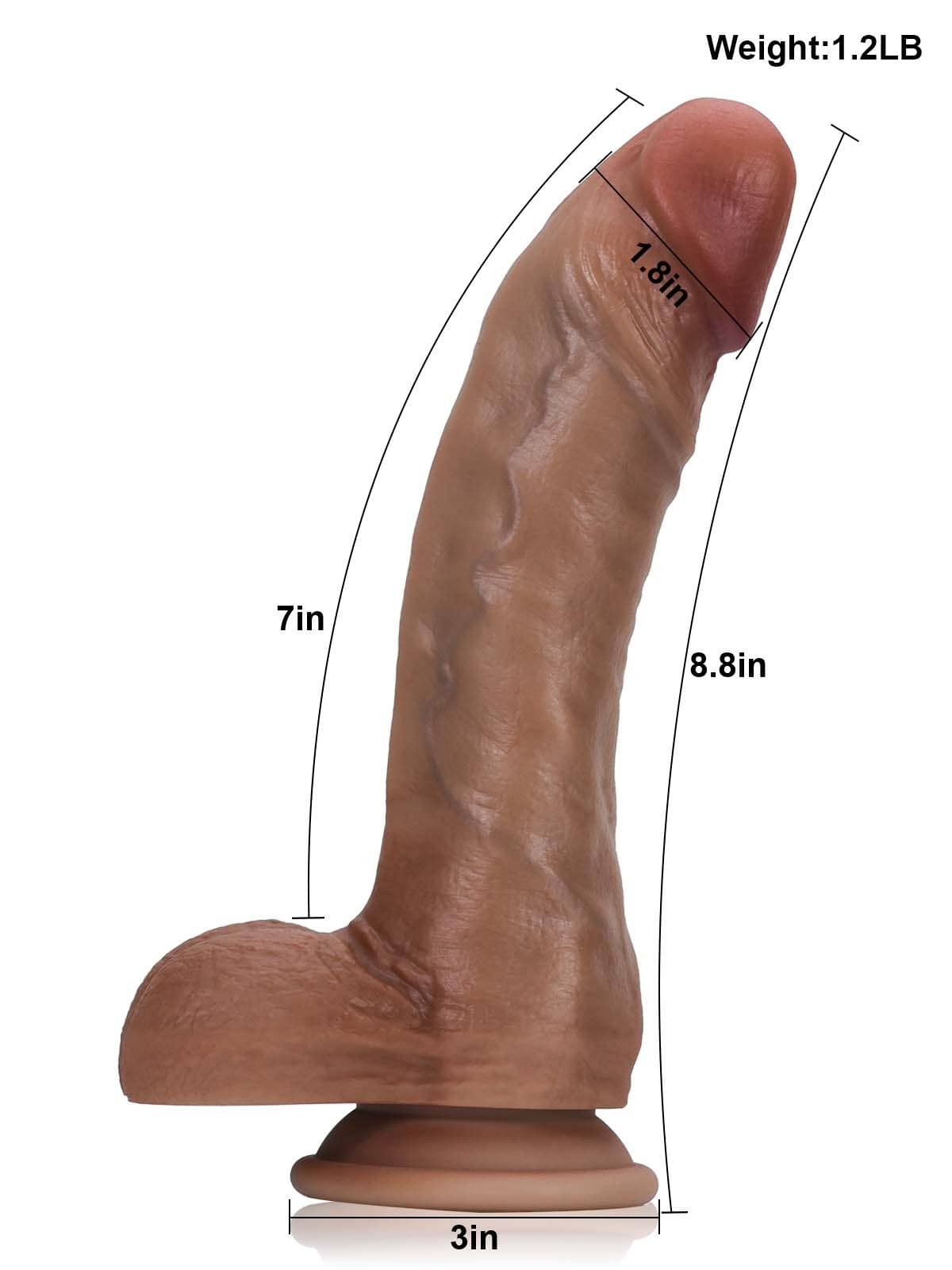 Tyrell Soft Brown G-pot Realistic Curved Dildo - 8.8*1.8 Inch