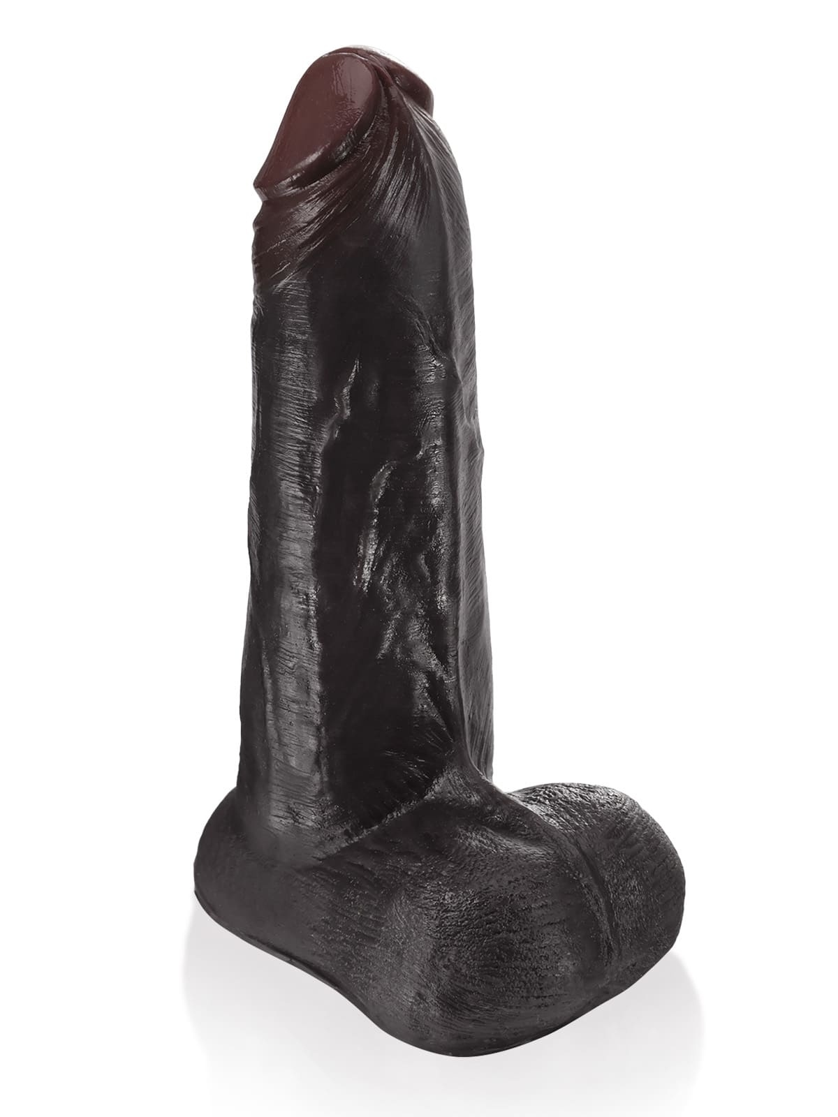 Phantom 9" x 2" Black Sliding Skin Vac-U-Lock Dildo With Moving Balls  & Suction Cup