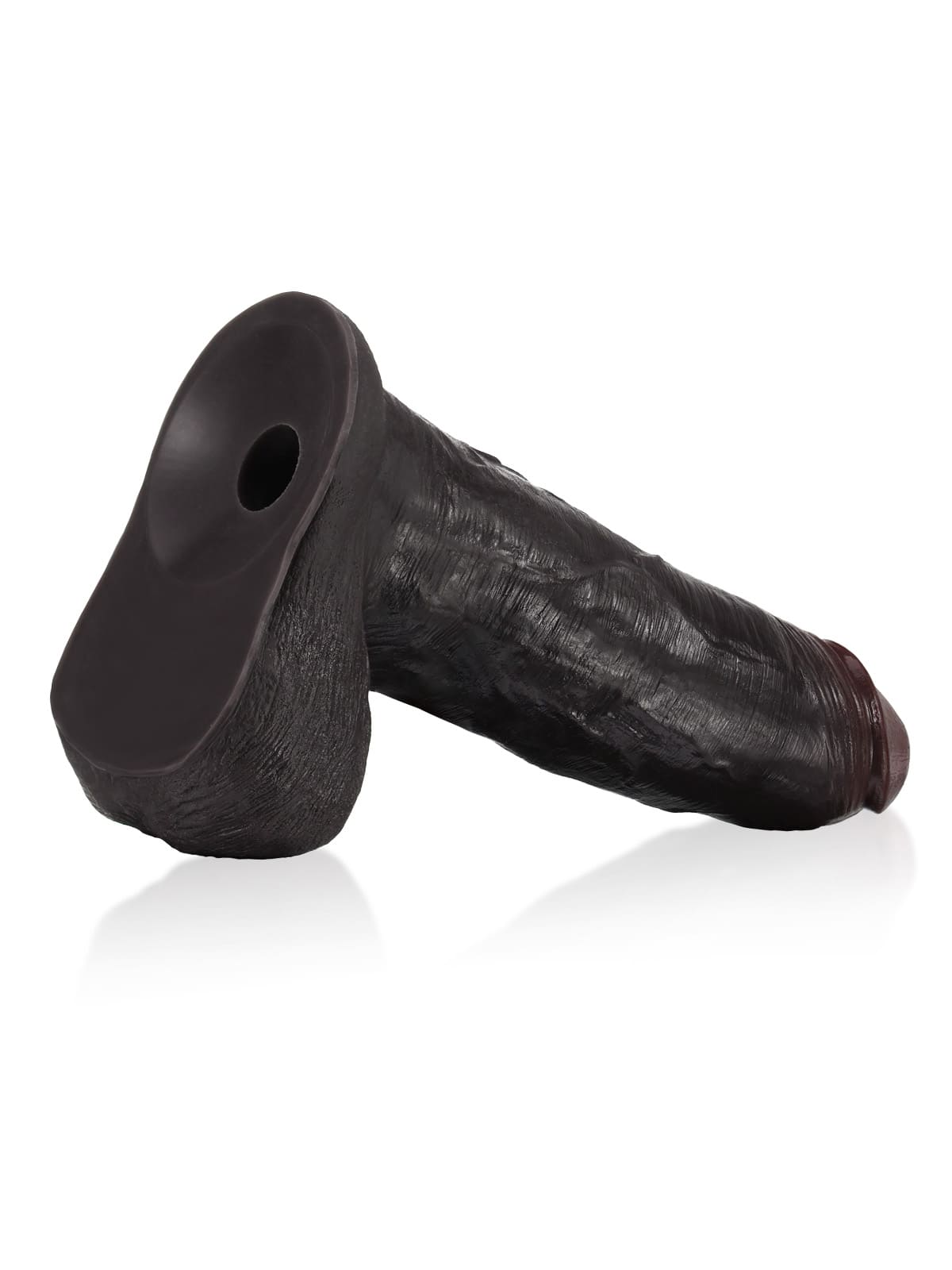 Phantom 9" x 2" Black Sliding Skin Vac-U-Lock Dildo With Moving Balls  & Suction Cup