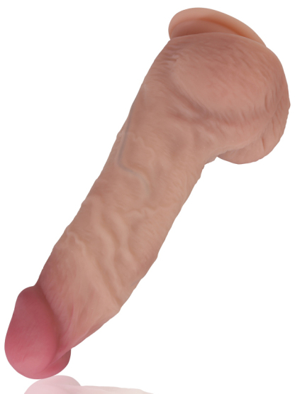 Aaron 9" x 2.3" Thick Double Layer Silicone Flesh Skin Dildo