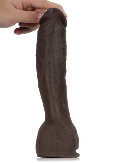 Akon 10.4" x 1.8" Black Curved Huge Realistic Dildo