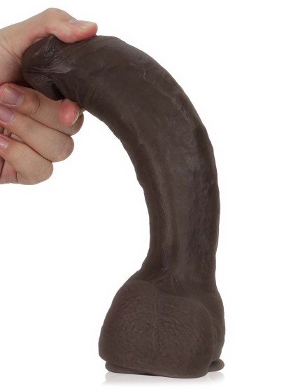 Akon 10.4" x 1.8" Black Curved Huge Realistic Dildo
