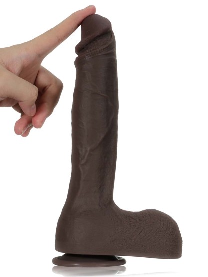 Akon 10.4" x 1.8" Black Curved Huge Realistic Dildo