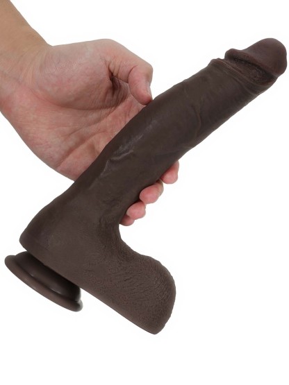 Akon 10.4" x 1.8" Black Curved Huge Realistic Dildo