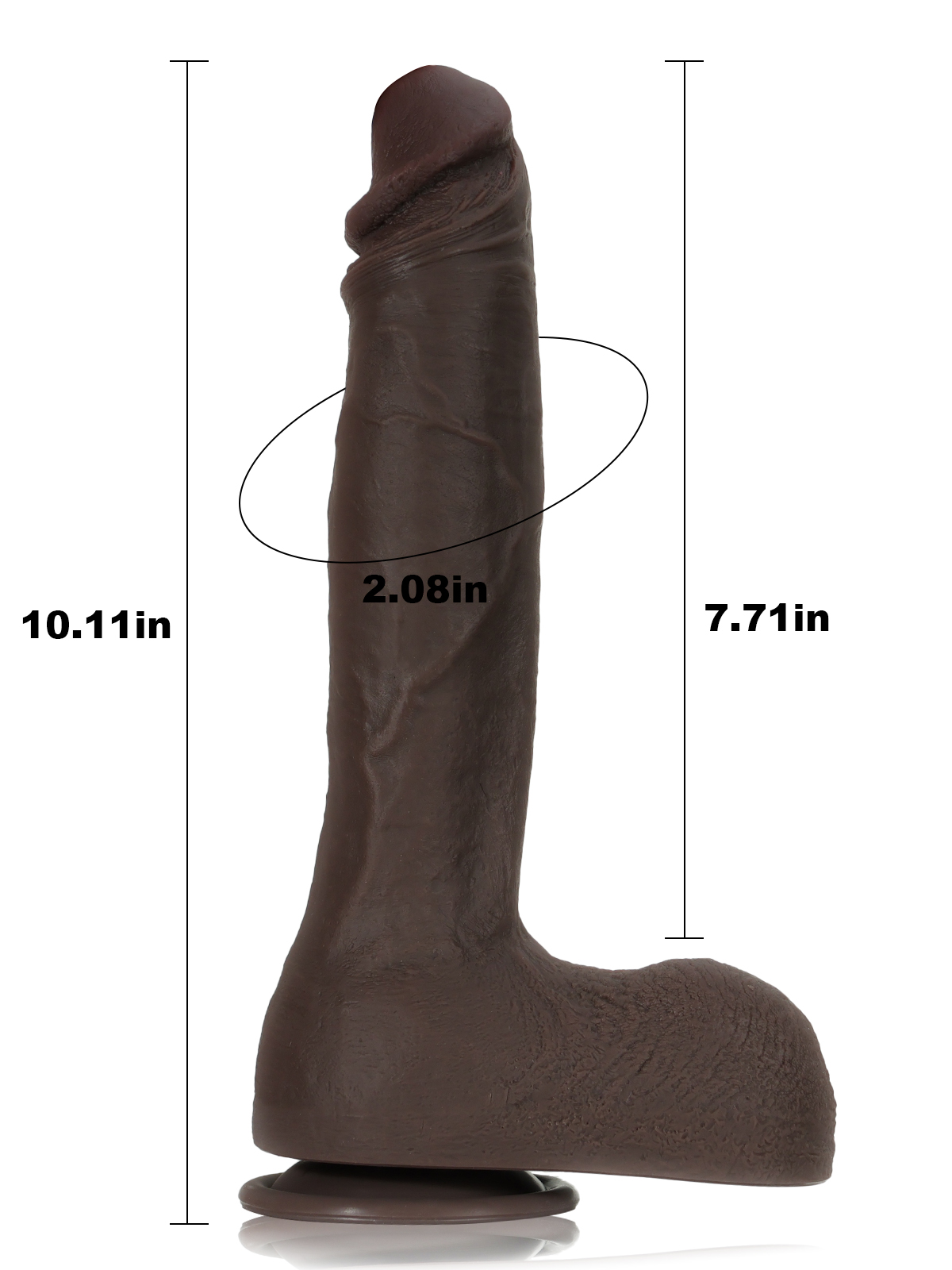 Akon 10.4" x 1.8" Black Curved Huge Realistic Dildo