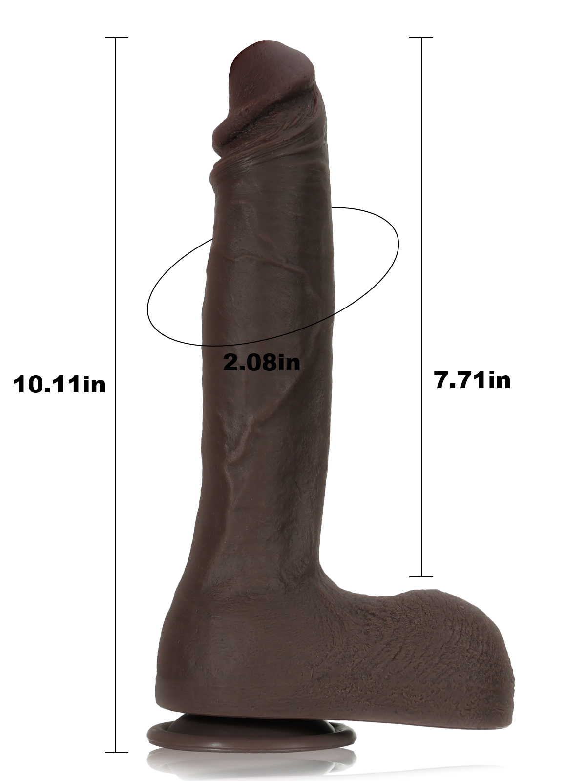 Akon 10.4" x 1.8" Black Curved Huge Realistic Dildo