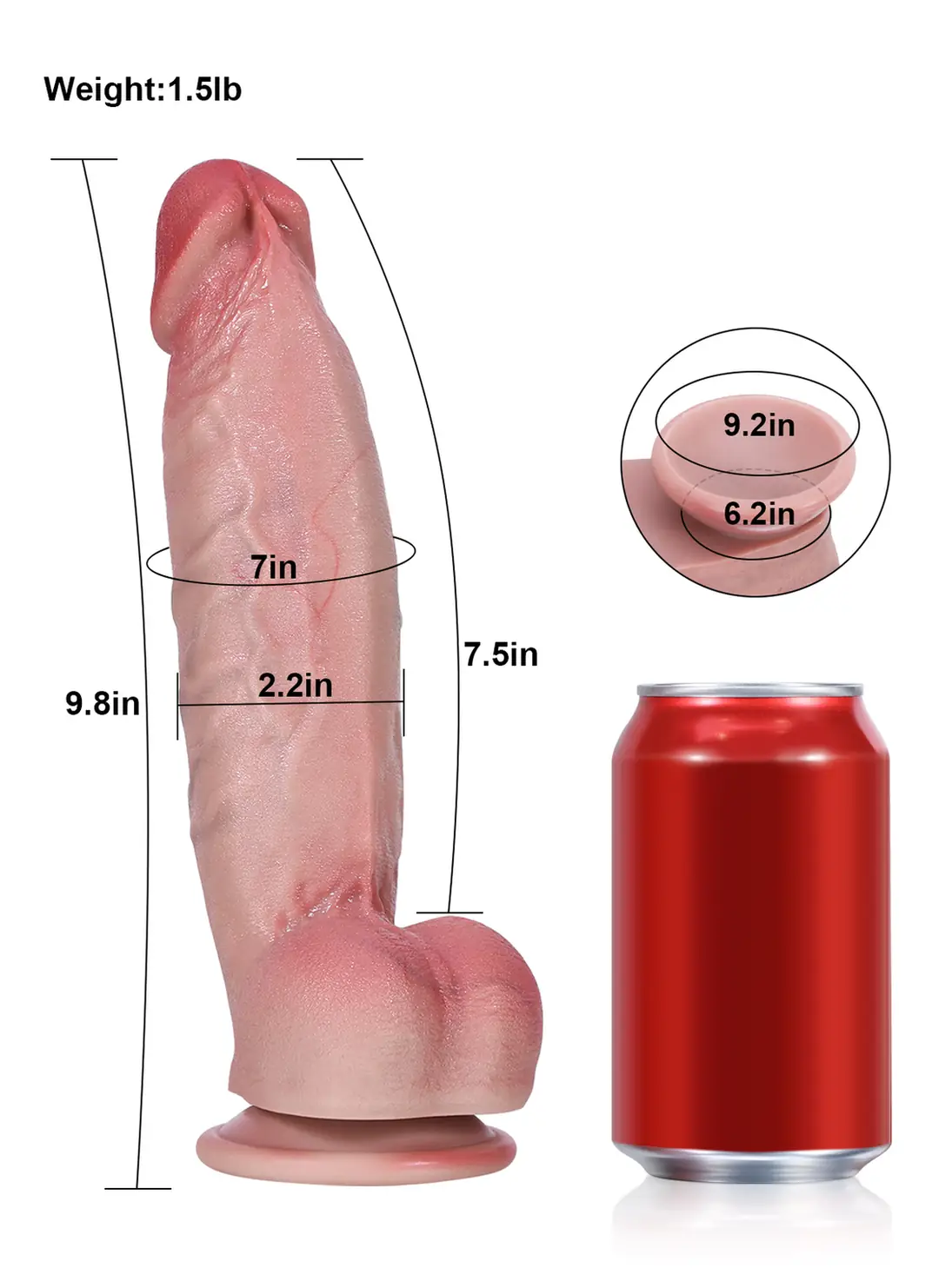 Anders 9.8" x 2.2" - Big Brother Realistic Soft Flesh Like Thick Short Fat Dildo