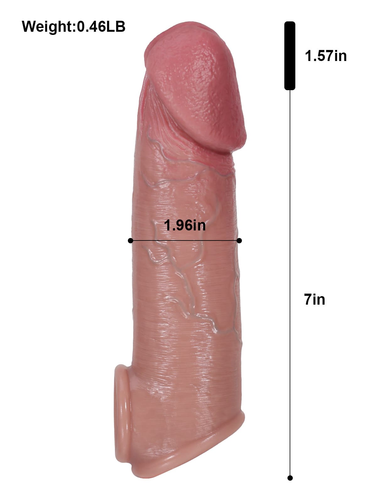 Anthony 8.5" x 2" Big Glans Realistic Huge Penis Extension Sleeve