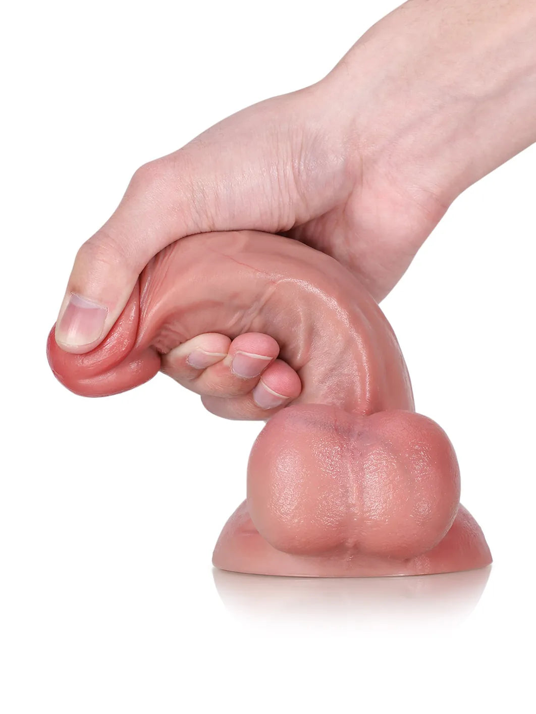 Beacher 6.7" x 1.5" - Thin Small Dildo Flesh Skin With Big Ball