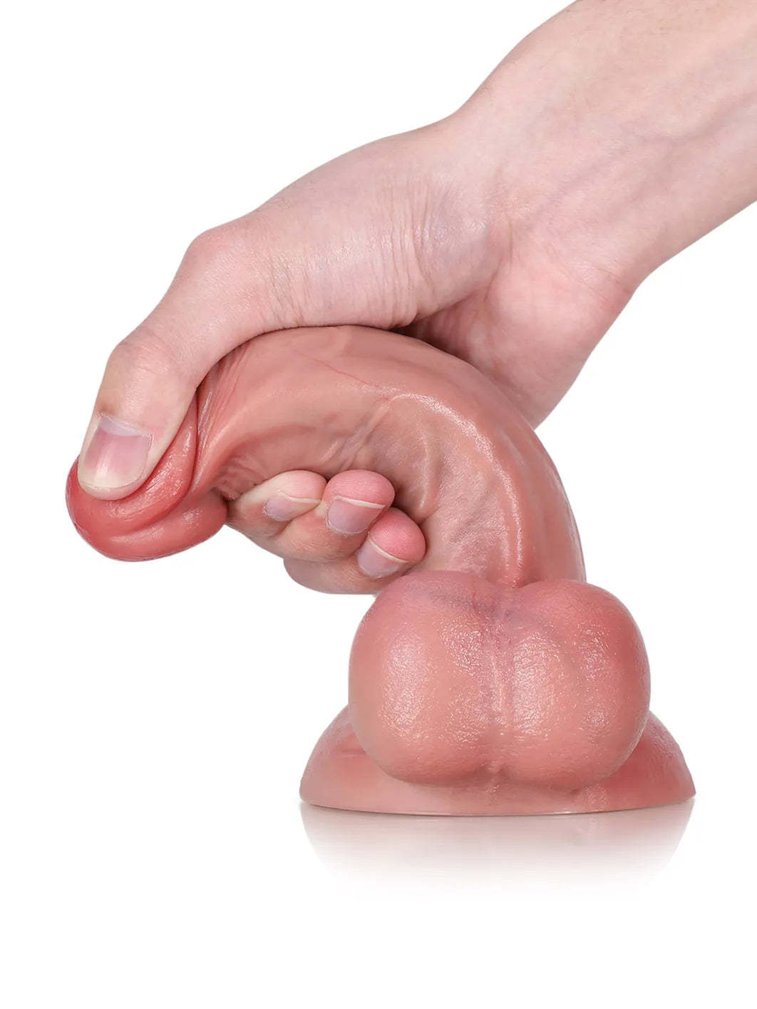 Beacher 6.7" x 1.5" - Thin Small Dildo Flesh Skin With Big Ball