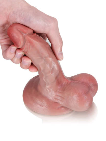 Beacher 6.7" x 1.5" - Thin Small Dildo Flesh Skin With Big Ball