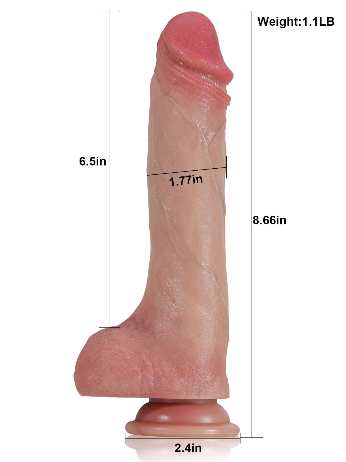 Benjamin L 8.6" - D 1.7" Sliding Skin Thrusting Dildo