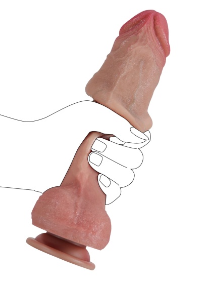Benjamin L 8.6" - D 1.7" Sliding Skin Thrusting Dildo