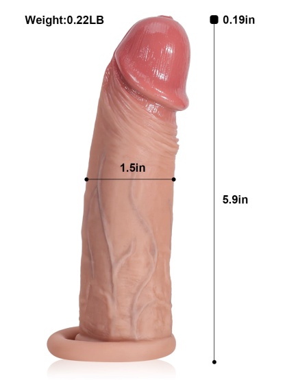 Billy 6" x 1.5" Brown Realistic Open Ended Penis Sleeves