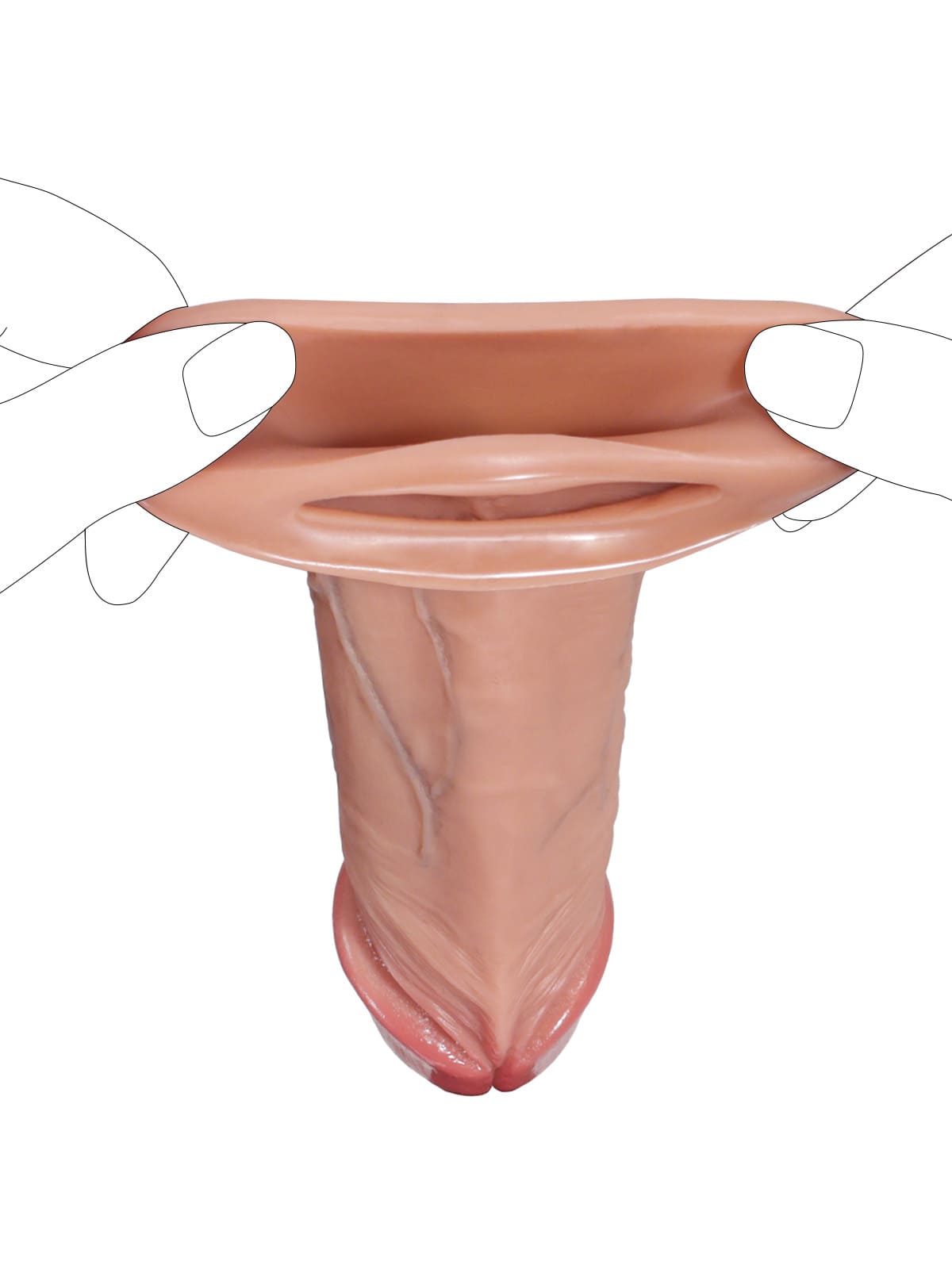 Billy 6" x 1.5" Brown Realistic Open Ended Penis Sleeves