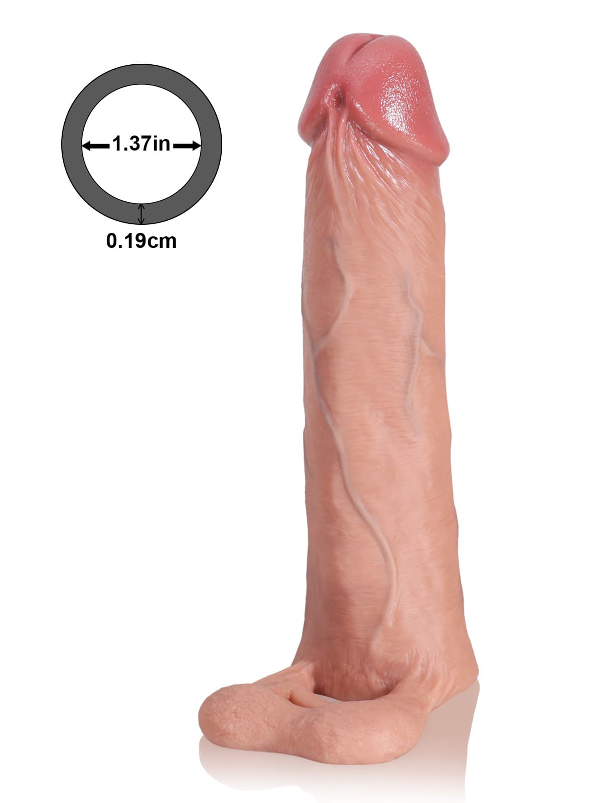 Brandon 8.1" x 1.7" Soft Realistic Huge Penis Extension Sleeve