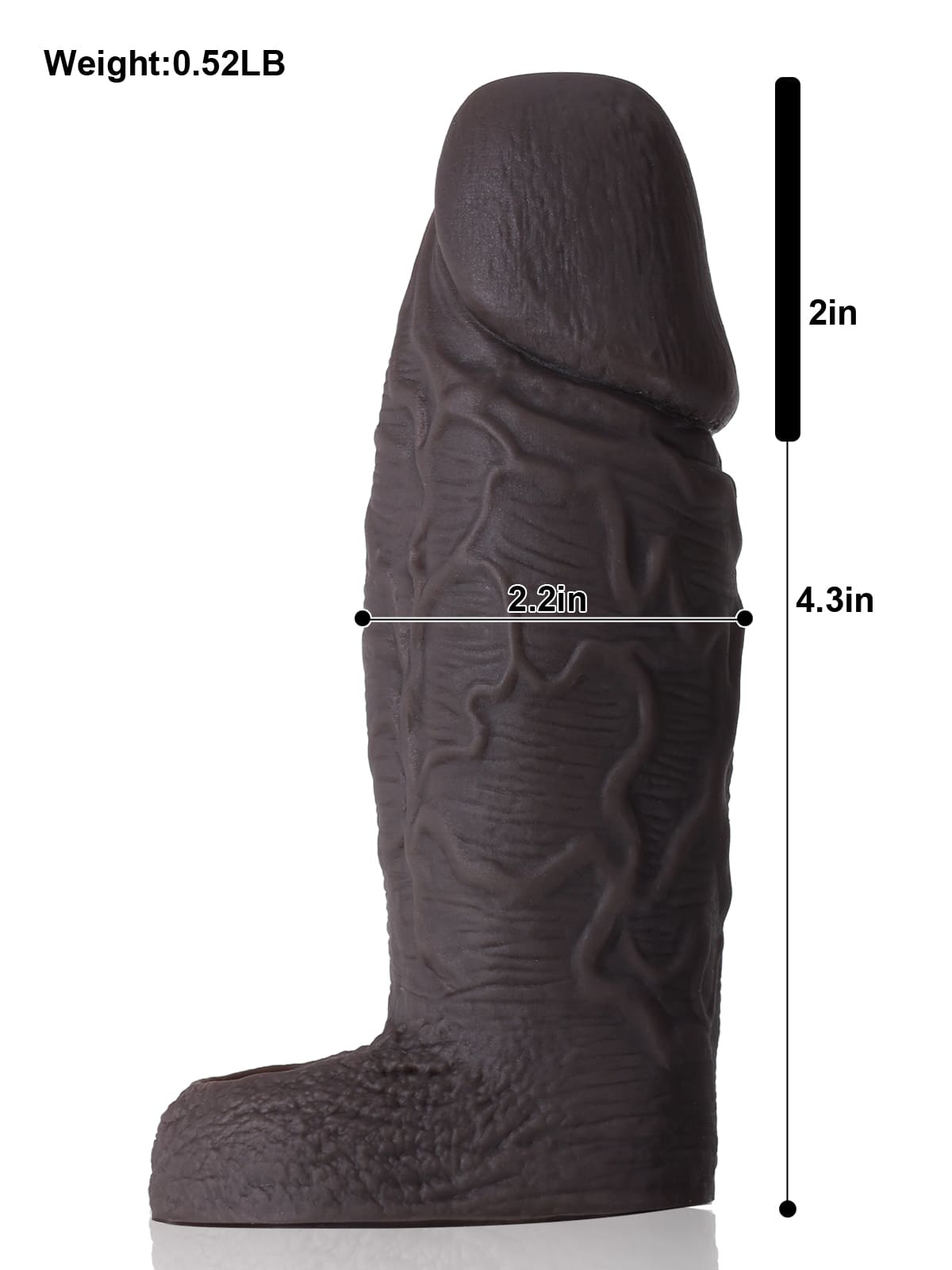 Luke 6.3" x 2.2" Black Fat Cock Sleeve