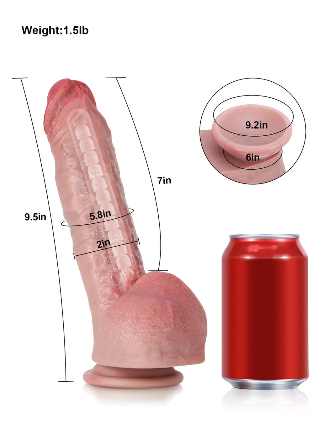 Charlie 9.5" x 2" - Hyper Realistic Dildo With Metal Keel Bendable