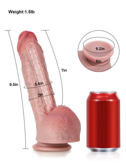 Charlie 9.5" x 2" - Hyper Realistic Dildo With Metal Keel Bendable