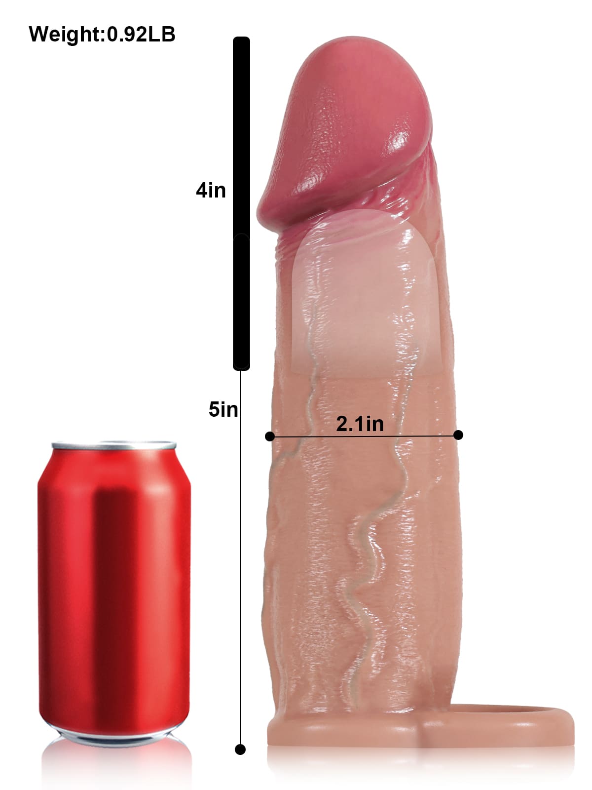 Peter 9" x 2.1" Sliding Skin Realistic Big Cock Sleeve