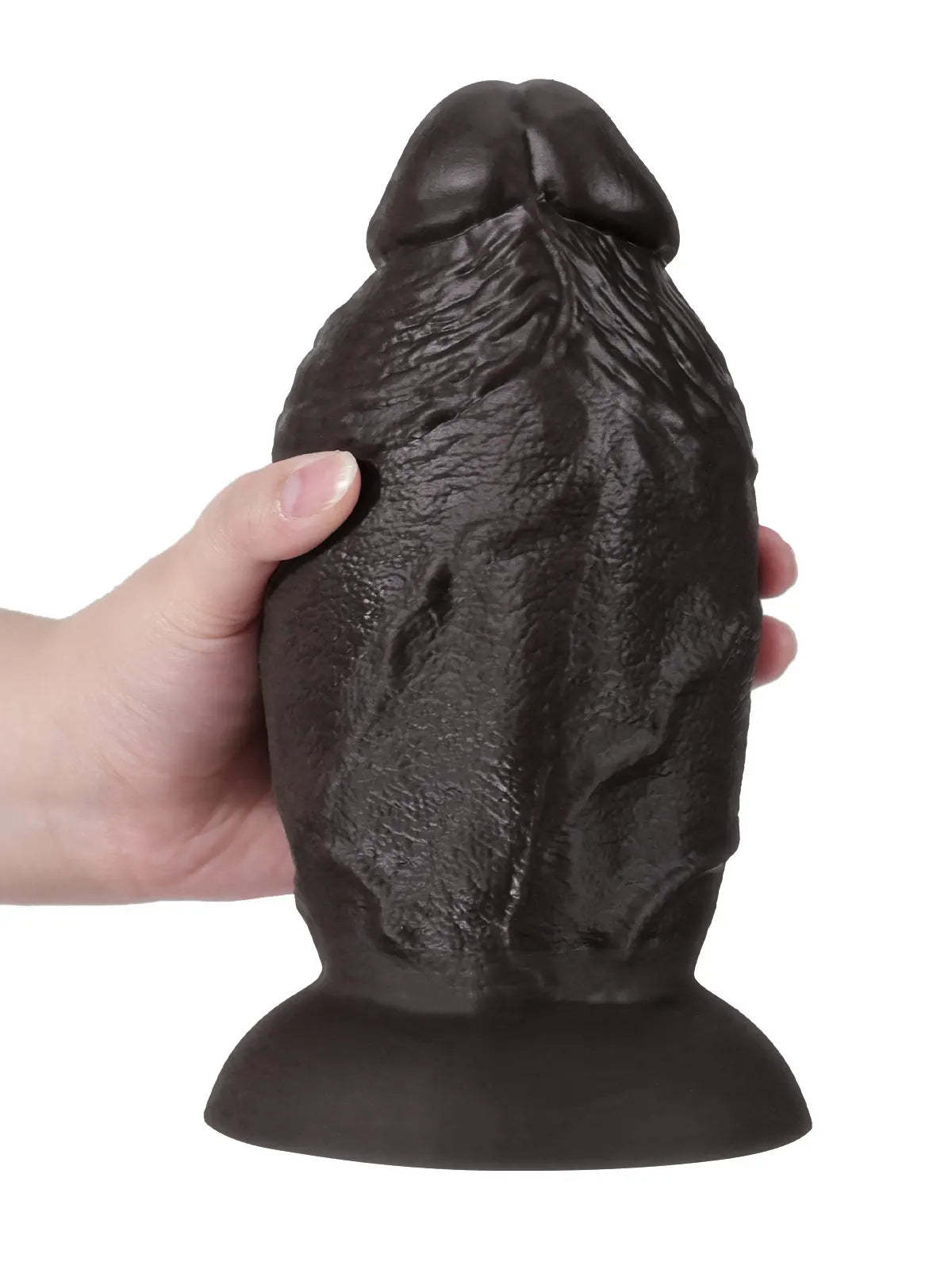 8" x 4" Super Chubby Thick Shaft Black Anal Dildo