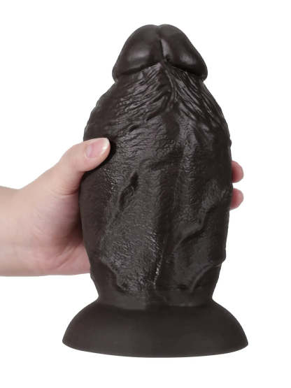 8" x 4" Super Chubby Thick Shaft Black Anal Dildo