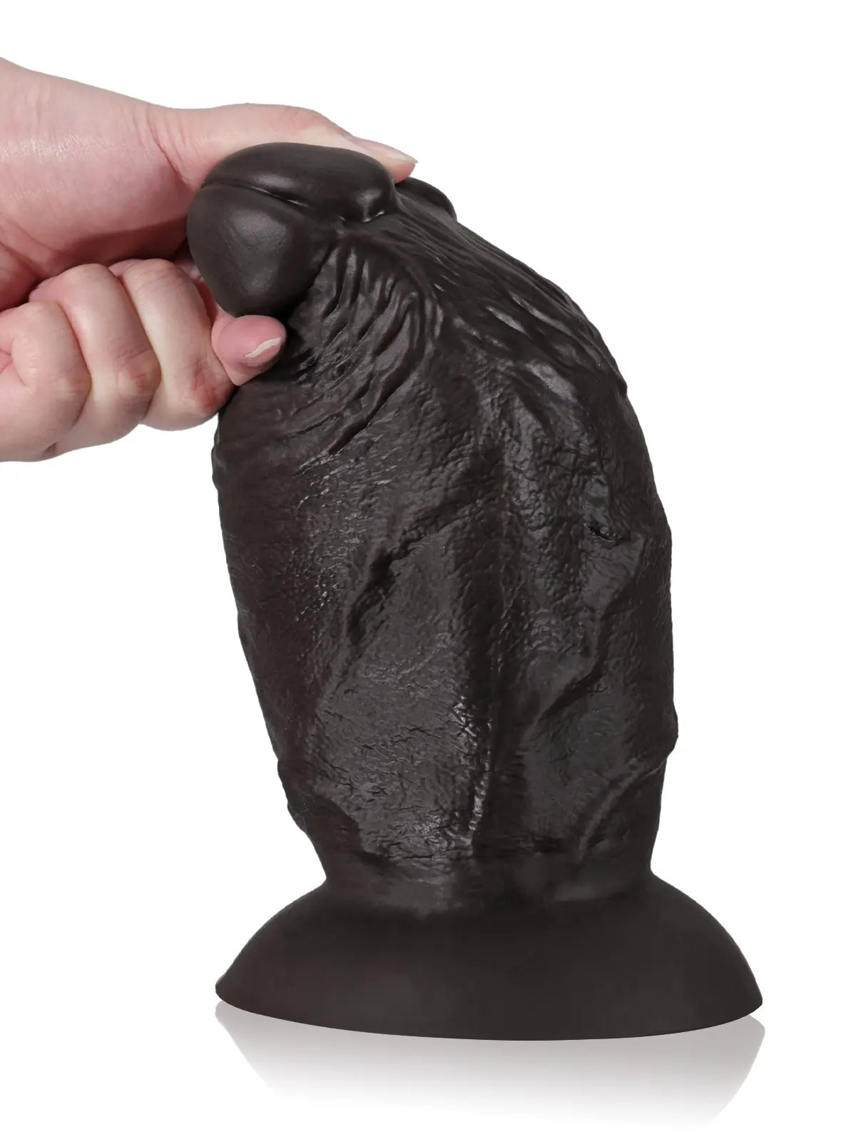 8" x 4" Super Chubby Thick Shaft Black Anal Dildo