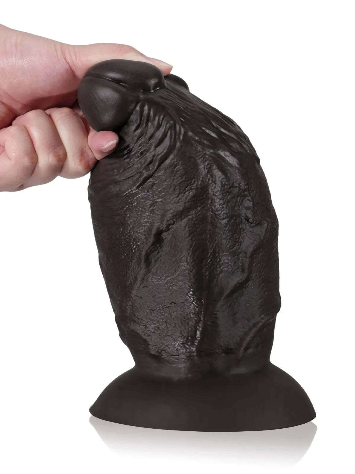 8" x 4" Super Chubby Thick Shaft Black Anal Dildo