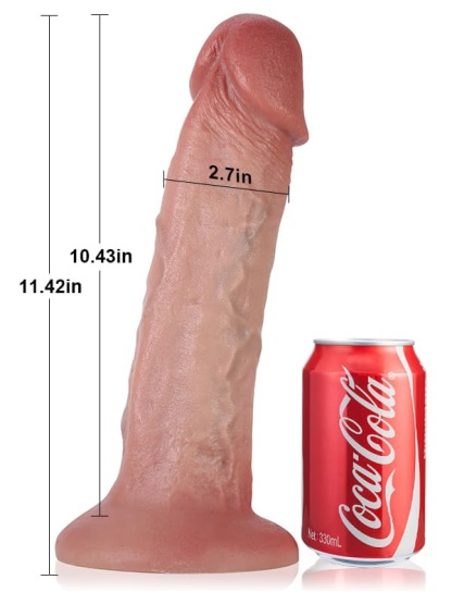 David 11.4" x 2.7" Extra Huge Thick Dual Density Anal Dildo