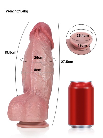 Diego 10.8" x 3.2" - Flesh Extra Realistic Huge And Thick Anal Dildo