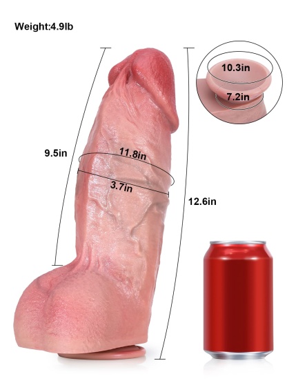 Diego 12.6" x 3.7" - XXL Size Flesh Extra Realistic Huge And Thick Anal Dildo