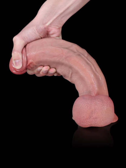 Dragon | 10" x 2.8" Extra Thick Black Dildo With Swinging Balls & Vac U Lock Suction Cup XL