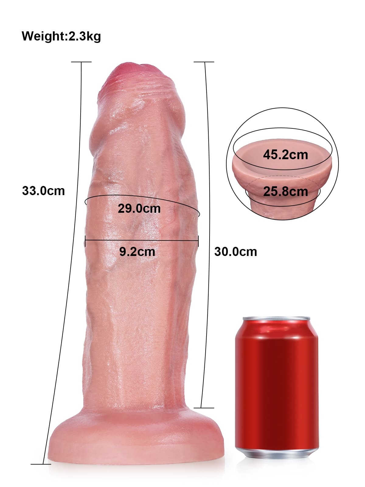 Duke 13" x 3.6" - Thick Anal Dildo with Uncut Foreskin Design
