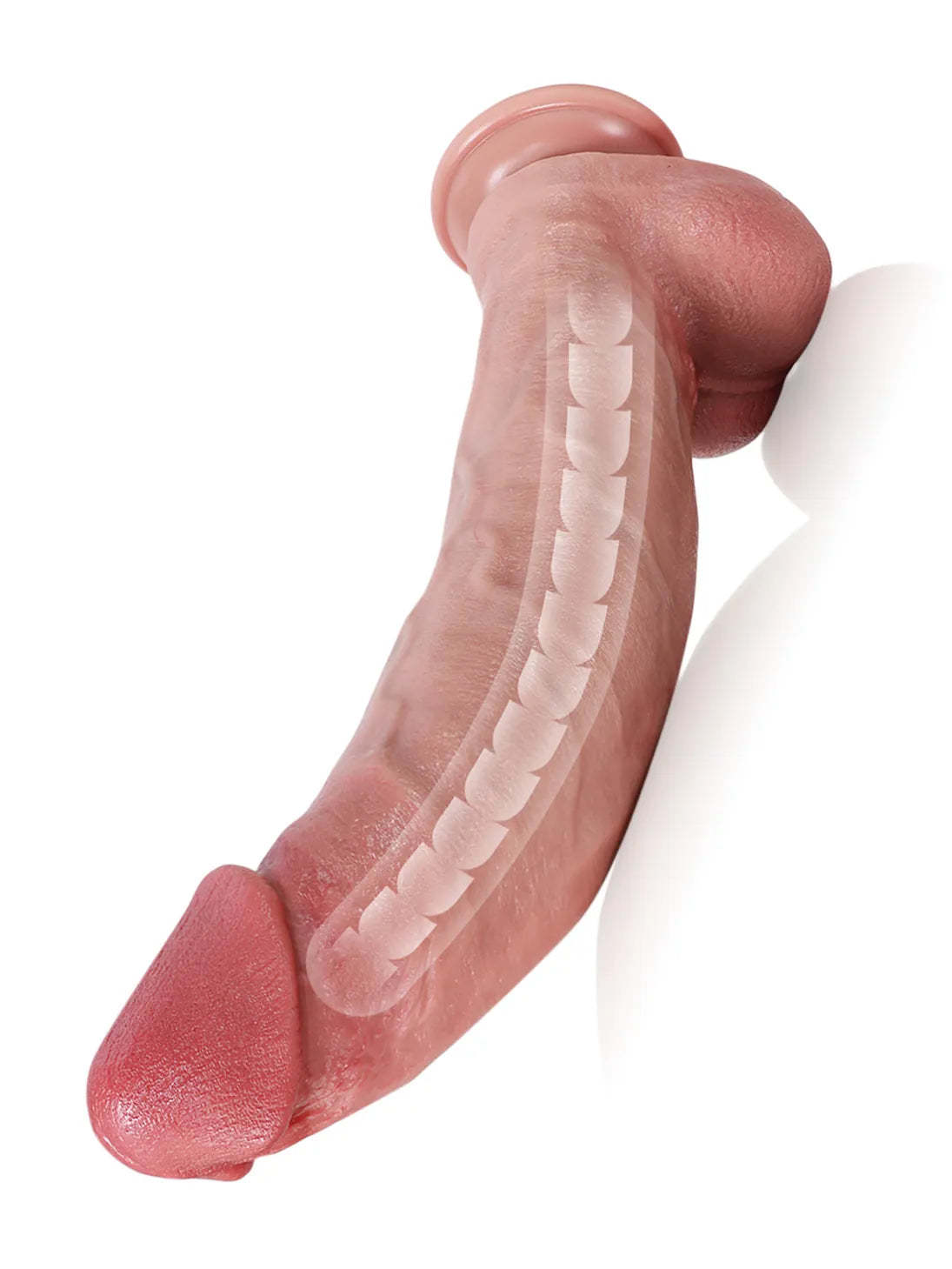 Farid 12.2" x 2.4" - Huge Dildo Soft Skin Dick  With Metal Keel