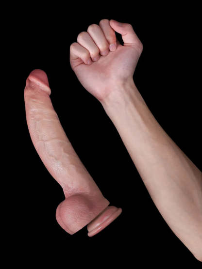 Farid 12.2" x 2.4" - Huge Dildo Soft Skin Dick  With Metal Keel
