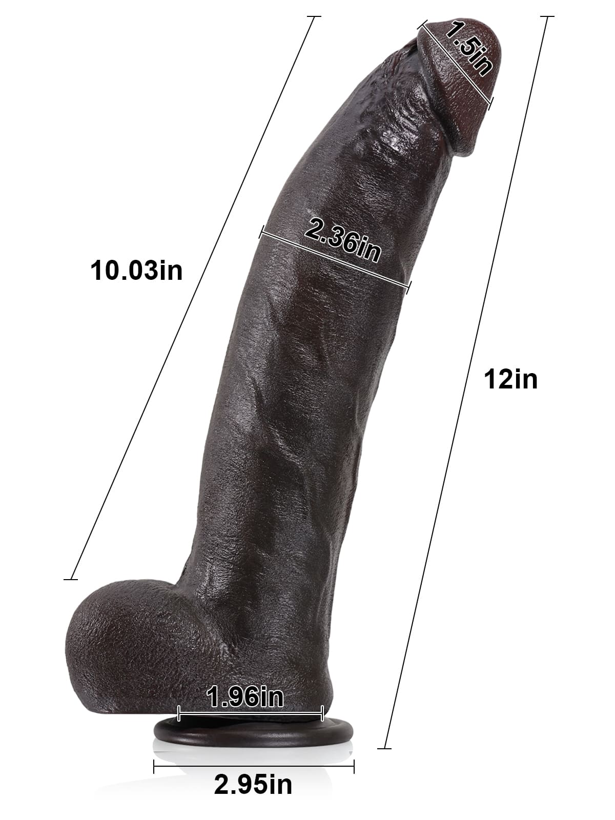 Farid 12" x 2.3" BBC Dildo Soft Skin Dick  With Metal Keel