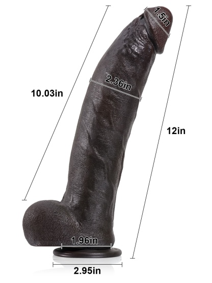 Farid 12" x 2.3" BBC Dildo Soft Skin Dick  With Metal Keel