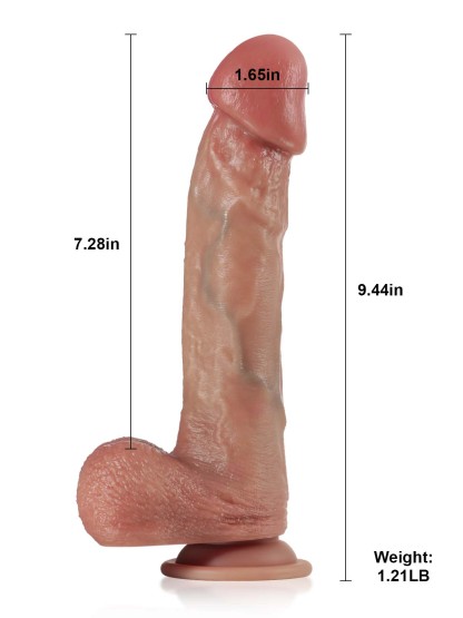 Richard 9.4" x 1.6" Thrusting Pulsating Mushroom Head Glans Dildo