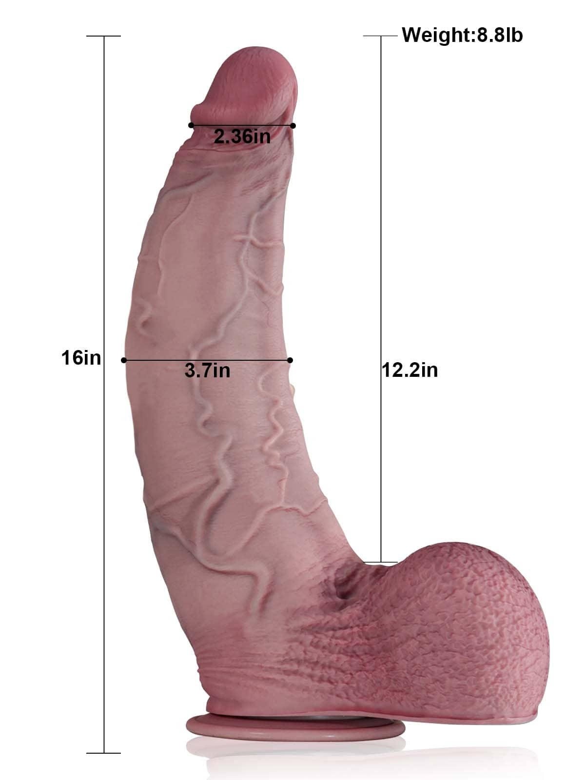 Galaxy 16" x 3.7" The World Huge Curved Anal Suction Cup Dildo