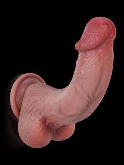 Jake 8.3" x 1.7" - G Spot Flesh Curved Dildo With Metal Keel Bendable