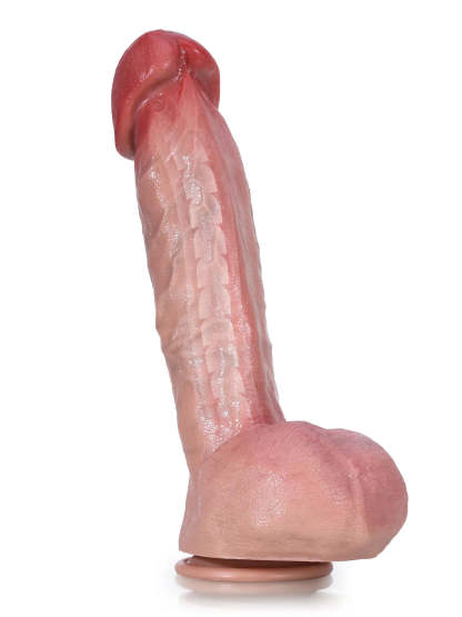 Jack 12.6" x 2.6" - XXL Size G Spot Flesh Curved Dildo With Metal Keel Bendable