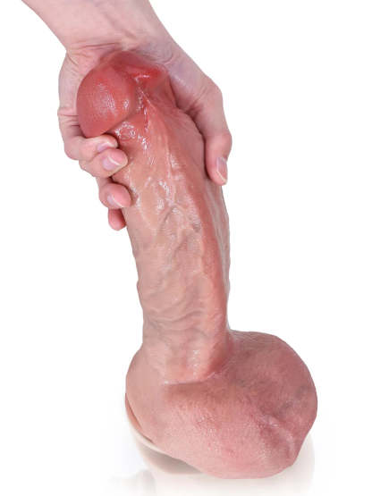 Jack 12.6" x 2.6" - XXL Size G Spot Flesh Curved Dildo With Metal Keel Bendable