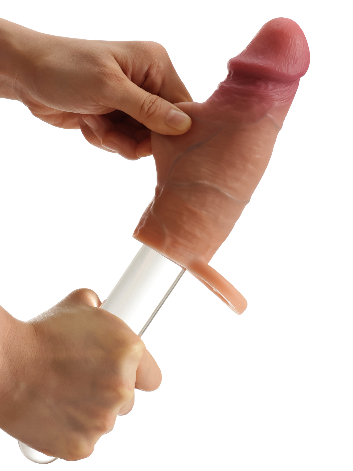 James 6.1” x 1.6” Flesh Sliding Skin Vibrating Cock Sleeve