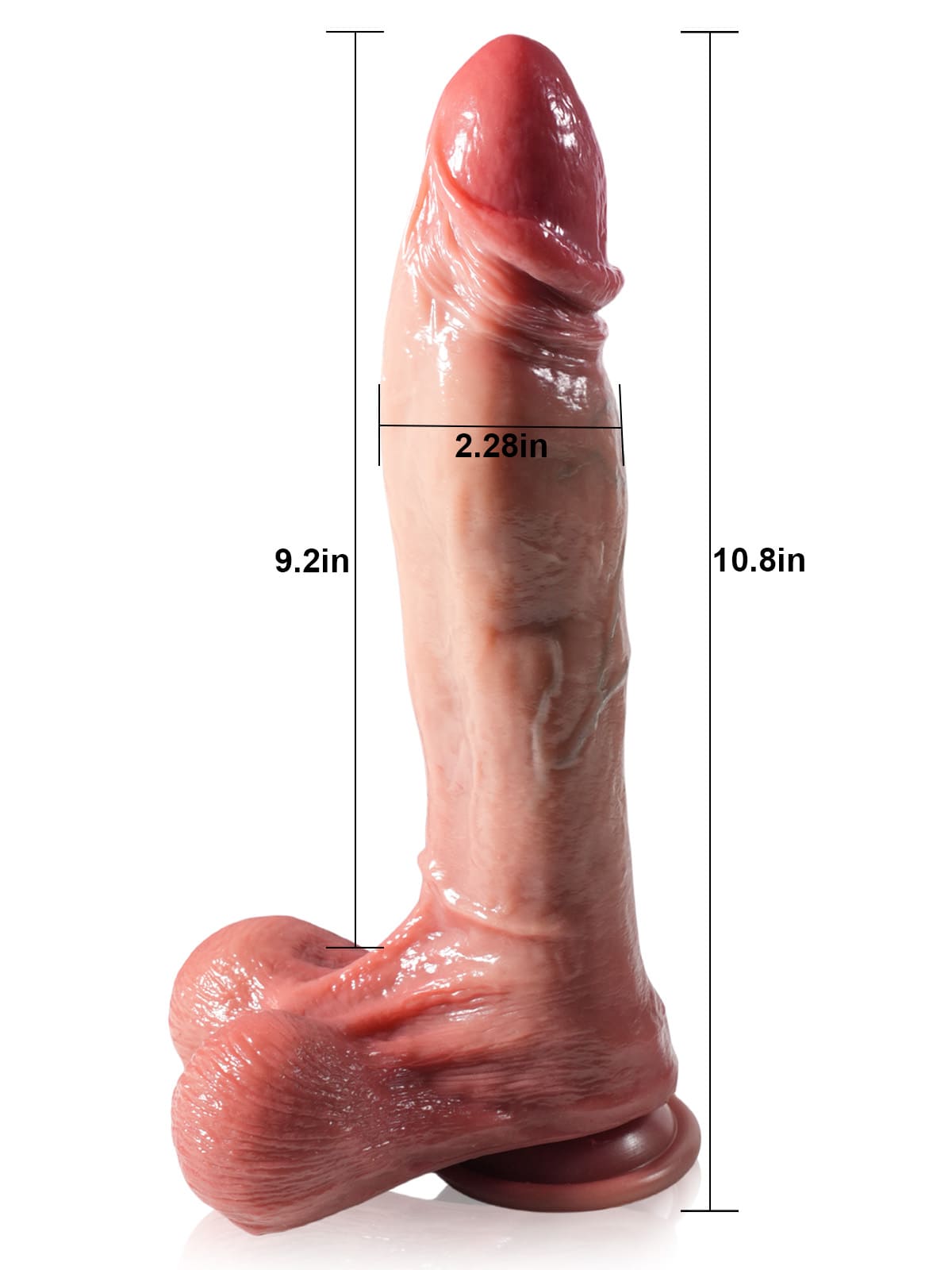 Jameson 10" x 2.2" Largest Vibrating 3D Thrusting Dildo 7 Modes Thrusting