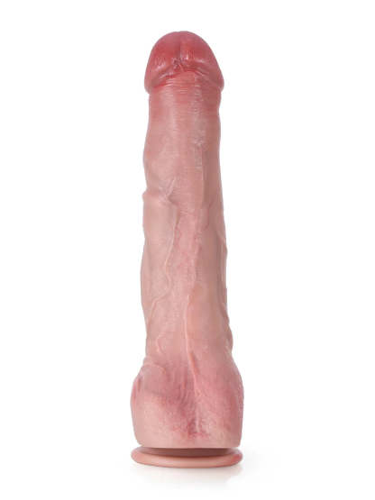 Jeff 11.8" x 2.2" - XL Flesh Huge Anal Dildo With Metal Keel Bendable