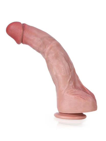 Jeff 11.8" x 2.2" - XL Flesh Huge Anal Dildo With Metal Keel Bendable