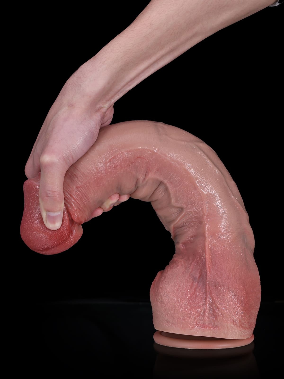Jeff 13.8" x 2.6" - Enlarged Realistic Dildo with Tapered Shaft Design