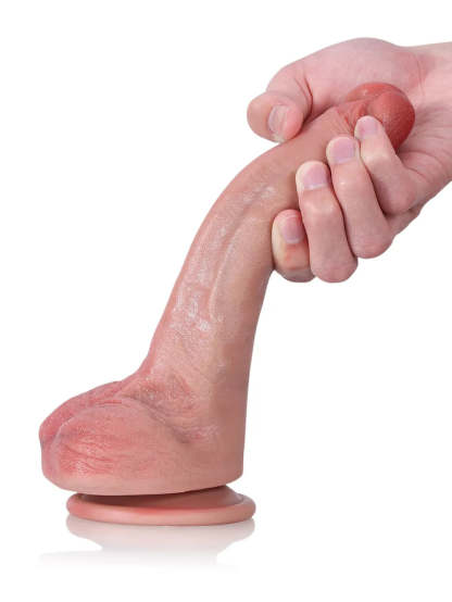 Jodie 8.3" x 1.5" - Soft Silicone Flexible Thin Dildo With Keel