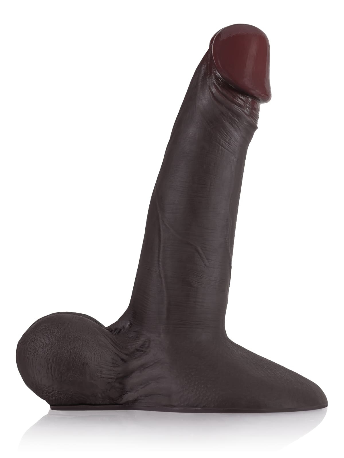 Logan L 9.4" - D 2" Vac-U-Lock Black Sliding Skin Dildo With Moving Balls